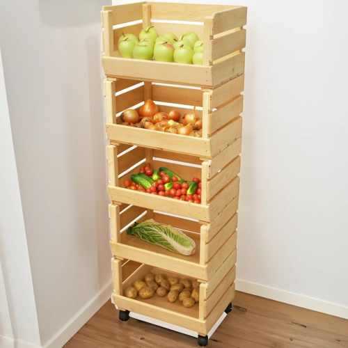 REGAŁ NA WARZYWA OWOCE PIECZYWO PRZETWORY SKRZYNKI POJEMNIK NA KÓŁKACH