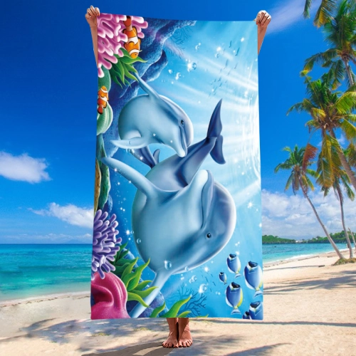 RĘCZNIK PLAŻOWY 150x210 KĄPIELOWY KOC DUŻY KOCYK SZYBKOSCHNĄCY  NA BASEN