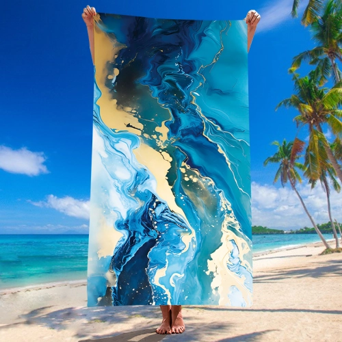 RĘCZNIK PLAŻOWY 150x210 KĄPIELOWY KOC DUŻY KOCYK SZYBKOSCHNĄCY  NA BASEN