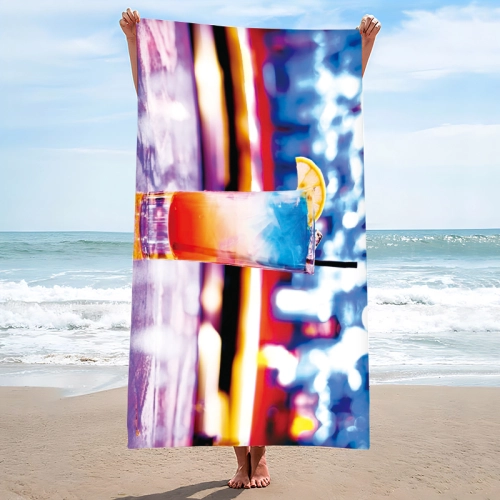 RĘCZNIK PLAŻOWY 150x210 KĄPIELOWY KOC DUŻY KOCYK SZYBKOSCHNĄCY  NA BASEN