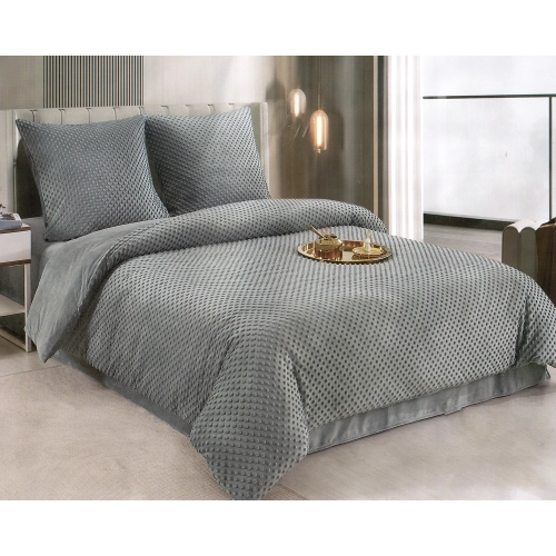 KOMPLET POŚCIELI 200x220 PLUSZ MIŚ ZIMOWA POLAROWA CIEPŁA MIKROFIBRA MINKY