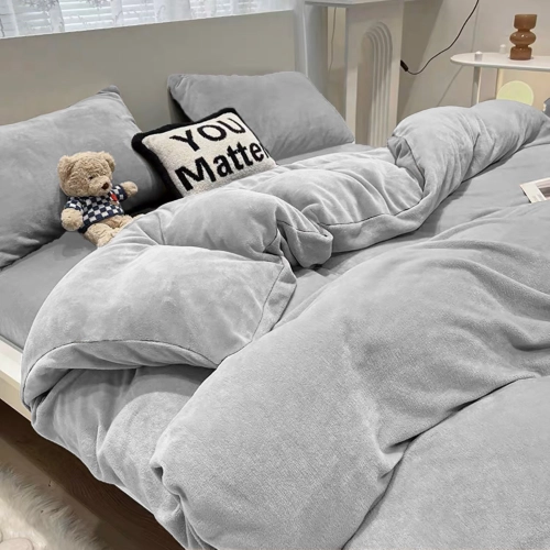 KOMPLET POŚCIELI 200x220 PLUSZOWY MIŚ ZIMOWA POLAROWA CIEPŁA MIKROFIBRA