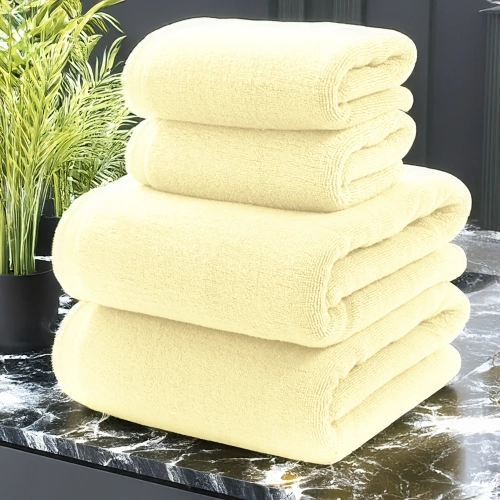 KOMPLET RĘCZNIKÓW FROTTE 2x 70X140 + 2x 50x100 400g/m2 GRUBE CHŁONNE ECRU