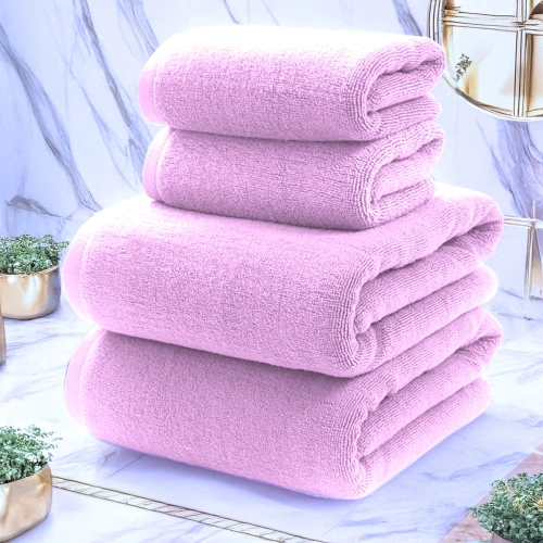 KOMPLET RĘCZNIKÓW FROTTE 2x 70X140 + 2x 50x100 400g/m2 GRUBE CHŁONNE FIOŁEK