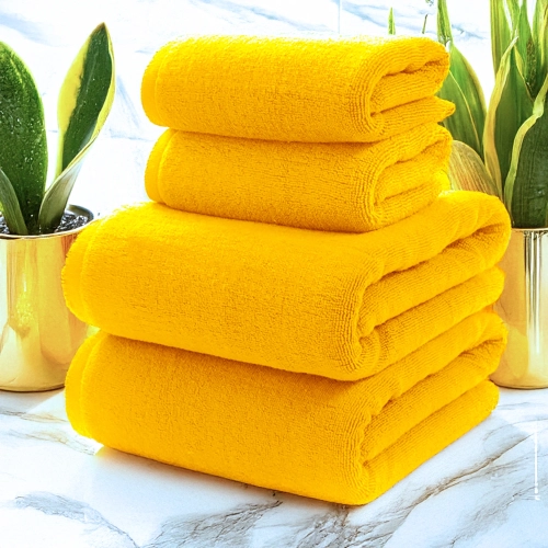 KOMPLET RĘCZNIKÓW FROTTE 2x 70X140 + 2x 50x100 400g/m2 GRUBE CHŁONNE POMARAŃCZOWY