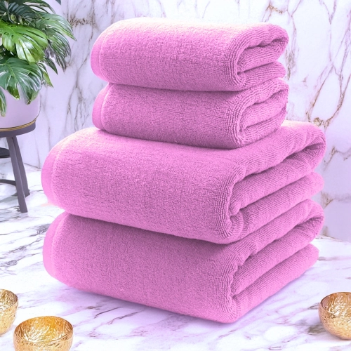 KOMPLET RĘCZNIKÓW FROTTE 2x 70X140 + 2x 50x100 400g/m2 GRUBE CHŁONNE LAWENDA