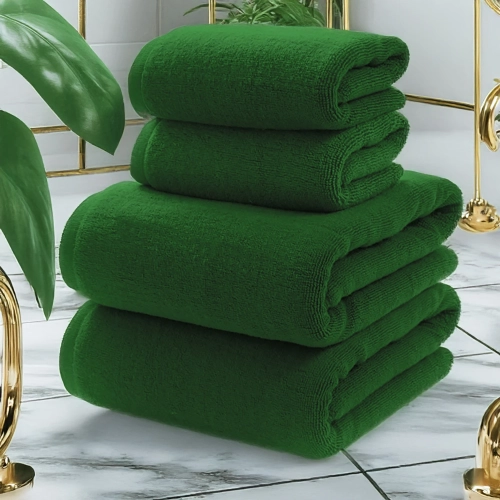 KOMPLET RĘCZNIKÓW FROTTE 2x 70X140 + 2x 50x100 400g/m2 GRUBE CHŁONNE MALACHIT