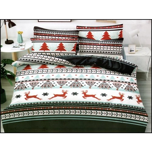 KOMPLET POŚCIELI DWUSTRONNA POŚCIEL 140x200 +2 POSZEWKI SATYNA BAWEŁNIANA