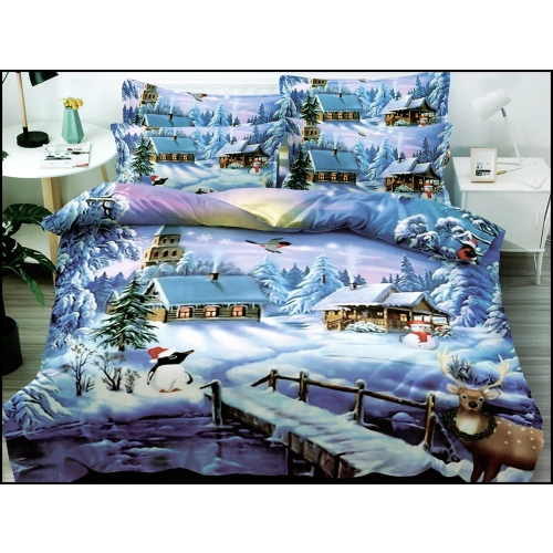 ŚWIĄTECZNA POŚCIEL 3D BAWEŁNA SATYNOWA