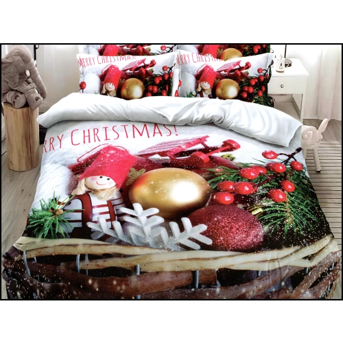 ŚWIĄTECZNA POŚCIEL 3D BAWEŁNA SATYNOWA 2 POSZEWKI 70X80 POSZWA