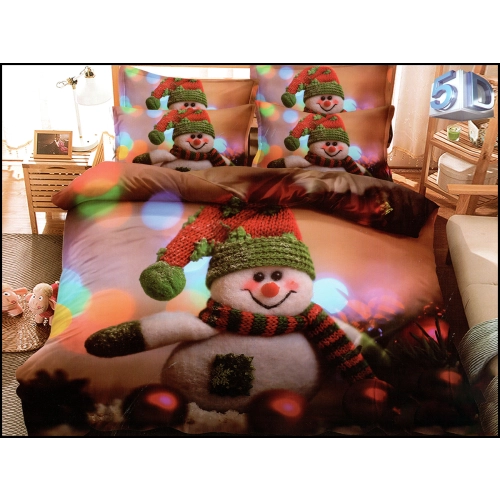 ŚWIĄTECZNA POŚCIEL 3D BAWEŁNA SATYNOWA 2 POSZEWKI 70X80 POSZWA