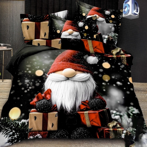 ŚWIĄTECZNA POŚCIEL BAWEŁNA SATYNOWA KOMPLET PRZEŚCIERADŁO PREZENT