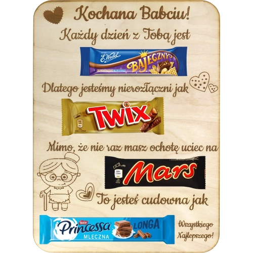 GOTOWA TABLICZKA ZE SŁODYCZAMI PREZENT DLA BABCI SŁODYCZE BABCIA ŚWIĘTA
