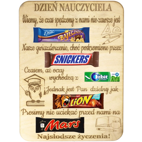 TABLICZKA NA SŁODYCZE PREZENT DZIEŃ NAUCZYCIELA