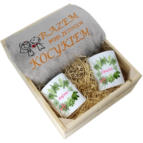 PREZENT ZESTAW KOC 160x200 + KUBKI BABCIA DZIADEK