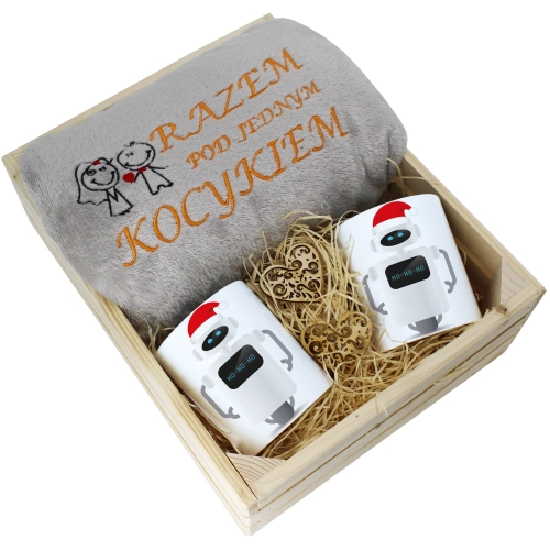 PREZENT ŚWIĄTECZNY ZESTAW KOC 160x200 + KUBKI