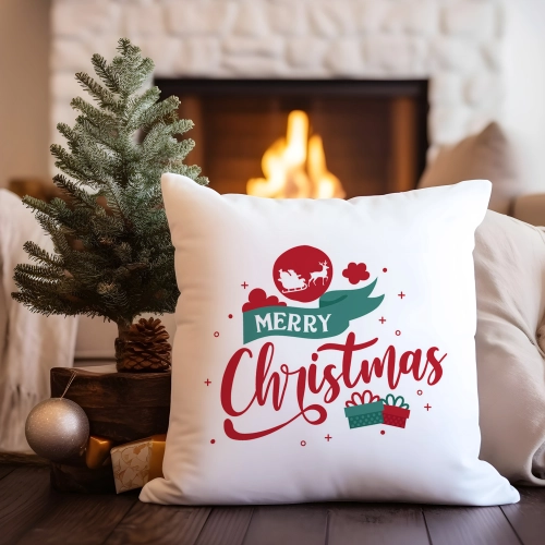 PODUSZKA DEKORACYJNA 40X40 ŚWIĄTECZNA NA PREZENT