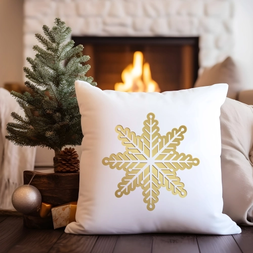 PODUSZKA DEKORACYJNA 40X40 ŚWIĄTECZNA ŚNIEŻYNKA