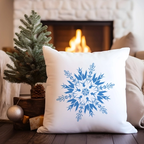 POSZEWKA DEKORACYJNA 40x40 ŚWIĄTECZNA ŚNIEŻYNKA