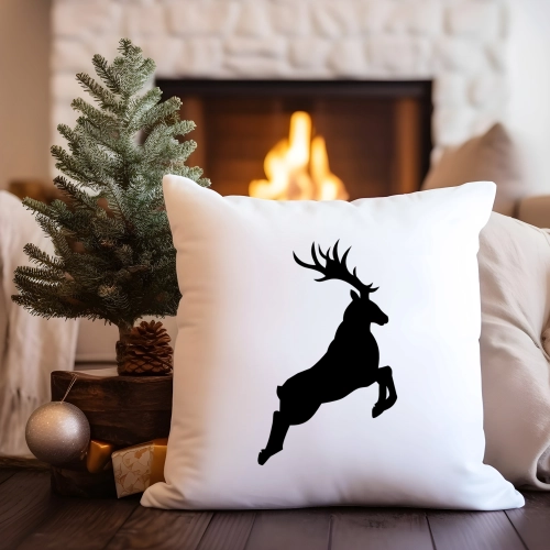 PODUSZKA DEKORACYJNA 40X40 ŚWIĄTECZNA RENIFER