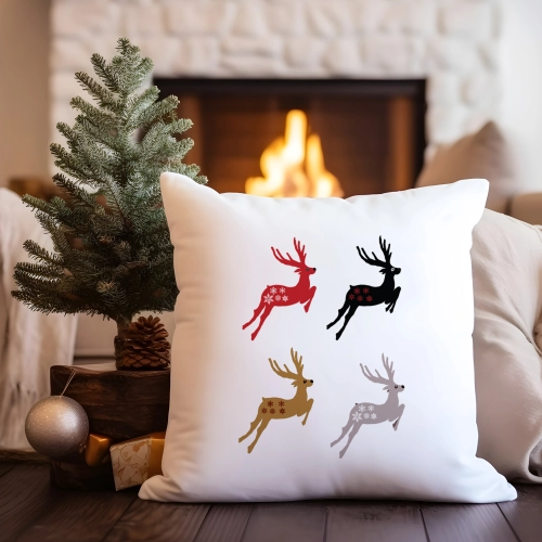 PODUSZKA DEKORACYJNA 40X40 ŚWIĄTECZNA RENIFER