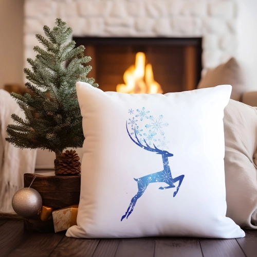 PODUSZKA DEKORACYJNA 40X40 ŚWIĄTECZNA RENIFER
