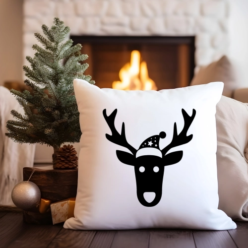 PODUSZKA DEKORACYJNA 40X40 ŚWIĄTECZNA RENIFER