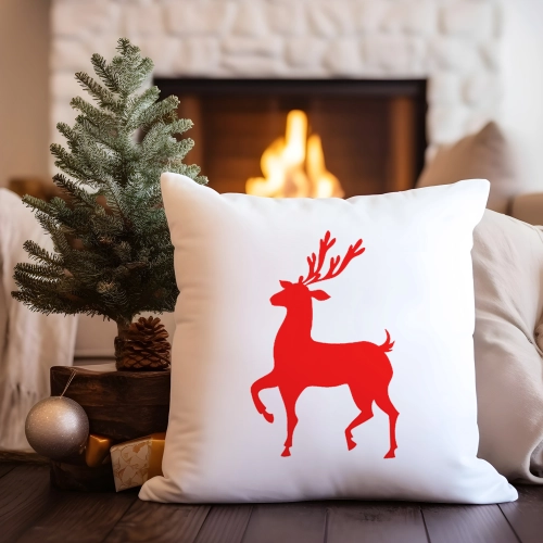 PODUSZKA DEKORACYJNA 40X40 ŚWIĄTECZNA RENIFER