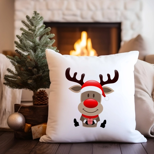 PODUSZKA DEKORACYJNA 40X40 ŚWIĄTECZNA RENIFER