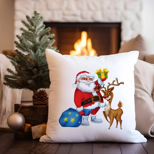 PODUSZKA DEKORACYJNA 40X40 ŚWIĄTECZNA MIKOŁAJ