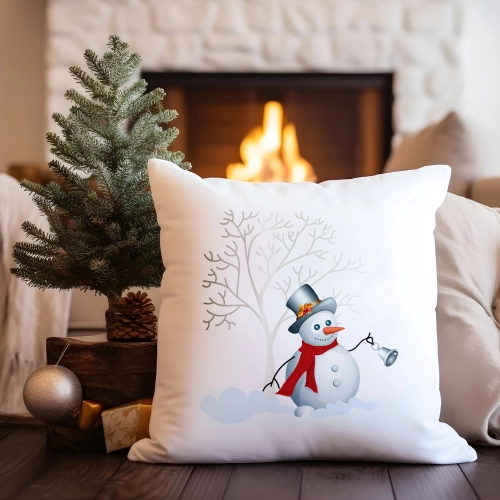 PODUSZKA DEKORACYJNA 40X40 ŚWIĄTECZNA BAŁWAN