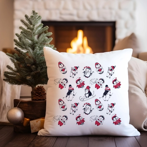 PODUSZKA DEKORACYJNA 40X40 ŚWIĄTECZNA NA PREZENT