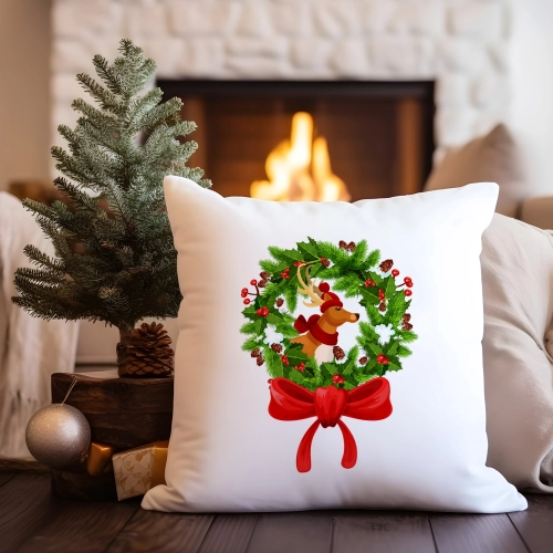 PODUSZKA DEKORACYJNA 40X40 ŚWIĄTECZNA NA PREZENT