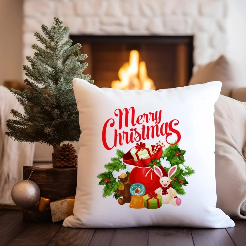 PODUSZKA DEKORACYJNA 40X40 ŚWIĄTECZNA NA PREZENT