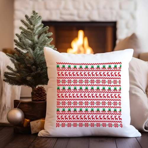PODUSZKA DEKORACYJNA 40X40 ŚWIĄTECZNA NA PREZENT