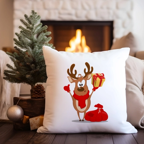 PODUSZKA DEKORACYJNA 40X40 ŚWIĄTECZNA NA PREZENT