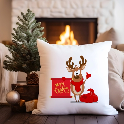PODUSZKA DEKORACYJNA 40X40 ŚWIĄTECZNA NA PREZENT