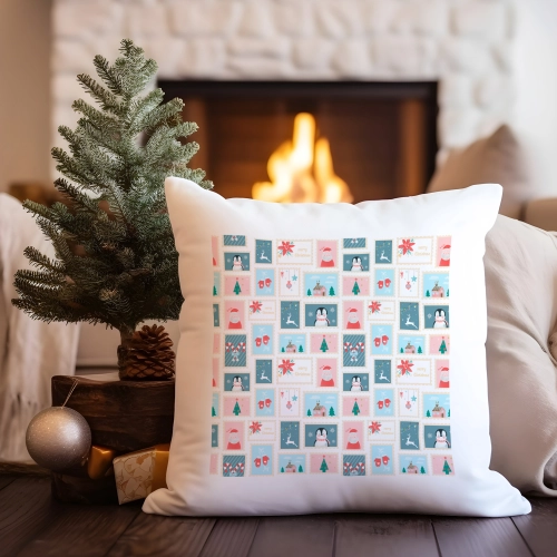 PODUSZKA DEKORACYJNA 40X40 ŚWIĄTECZNA NA PREZENT