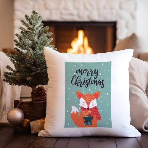 PODUSZKA DEKORACYJNA 40X40 ŚWIĄTECZNA NA PREZENT