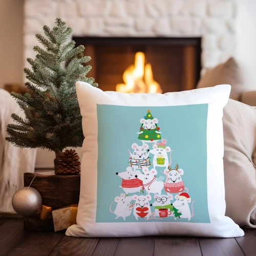 PODUSZKA DEKORACYJNA 40X40 ŚWIĄTECZNA NA PREZENT