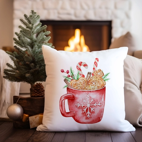 POSZEWKA DEKORACYJNA 40x40 ŚWIĄTECZNA Z NADRUKIEM