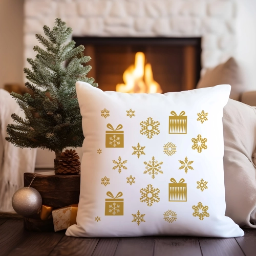 PODUSZKA DEKORACYJNA 40X40 ŚWIĄTECZNA NA PREZENT