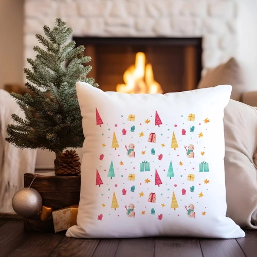 PODUSZKA DEKORACYJNA 40X40 ŚWIĄTECZNA NA PREZENT