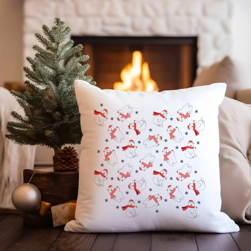 PODUSZKA DEKORACYJNA 40X40 ŚWIĄTECZNA NA PREZENT