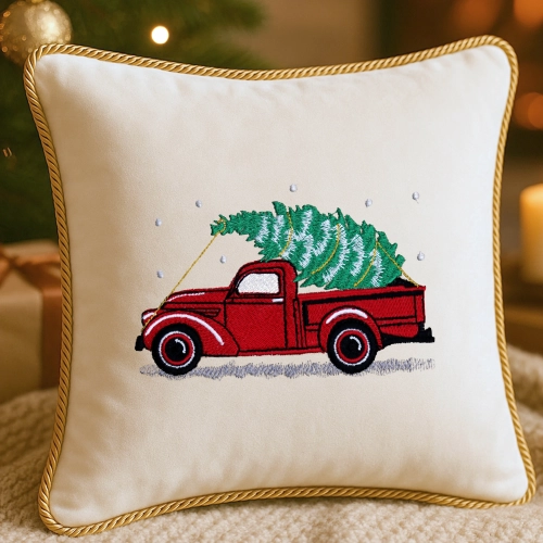 elegancka poszewka świąteczna z ozdobnym sznurem