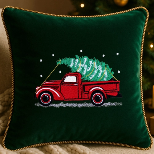 elegancka poszewka świąteczna z ozdobnym sznurem