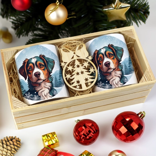 PREZENT ŚWIĄTECZNY ZESTAW KUBKÓW W SKRZYNCE KUBKI MIKOŁAJ RENIFER ŚWIĘTA