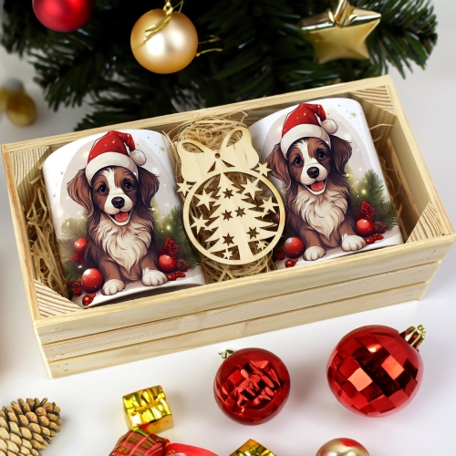 PREZENT ŚWIĄTECZNY ZESTAW KUBKÓW W SKRZYNCE KUBKI MIKOŁAJ RENIFER ŚWIĘTA