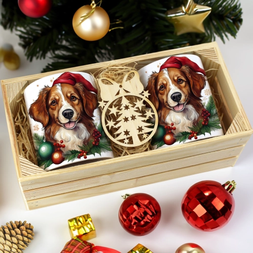 PREZENT ŚWIĄTECZNY ZESTAW KUBKÓW W SKRZYNCE KUBKI MIKOŁAJ RENIFER ŚWIĘTA