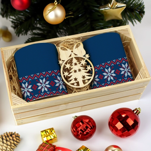 PREZENT ŚWIĄTECZNY ZESTAW KUBKÓW W SKRZYNCE KUBKI MIKOŁAJ RENIFER ŚWIĘTA